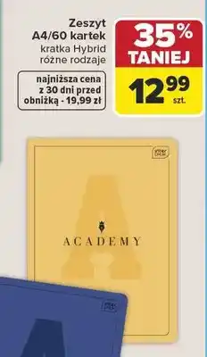 Carrefour Zeszyt A4 60 kartek kratka Hybrid Interdruk oferta