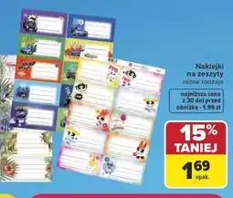 Carrefour Naklejki na zeszyty oferta