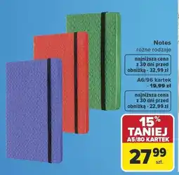 Carrefour Notes A5 80 kartek oferta