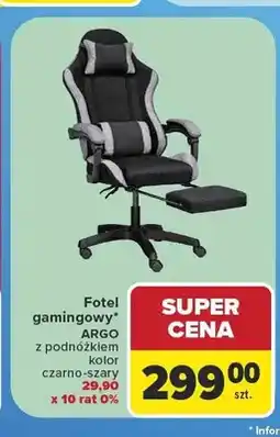 Carrefour Fotel gamingowy ARGO z podnóżkiem oferta