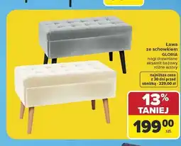Carrefour Ława ze schowkiem GLORIA aksamit beżowy oferta