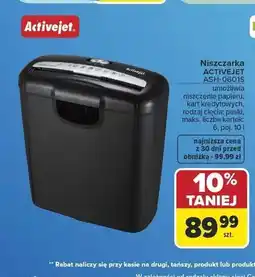 Carrefour Niszczarka Activejet ASH-0601S oferta