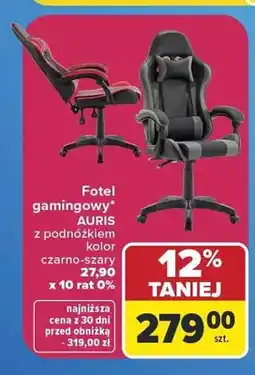 Carrefour Fotel gamingowy AURIS z podnóżkiem oferta