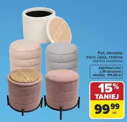 Carrefour Puf skrzynia FIDO tkanina szanilowa oferta