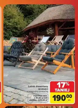 Carrefour Leżak drewniany Borneo z wygodną poduchą oferta