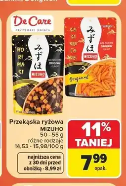 Carrefour Przekąska ryżowa Mizuho Original De Care oferta