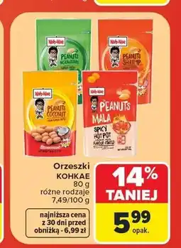 Carrefour Orzeszki ziemne o smaku krewetkowym Koh-Kae oferta
