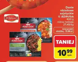 Carrefour Danie obiadowe azjatyckie Kurczak w sosie słodko-kwaśnym Asia Cook U Jędrusia oferta