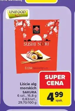 Carrefour Liście alg morskich Sakura Sushi Nori oferta