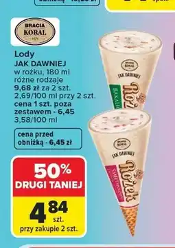 Carrefour Lody w rożku Bracia Koral Jak Dawniej bakaliowe oferta