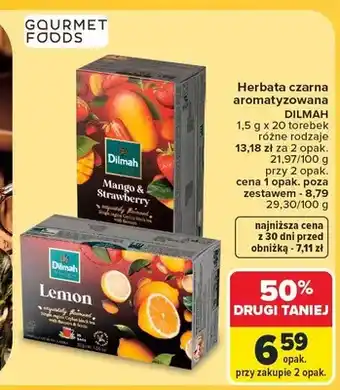 Carrefour Herbata czarna aromatyzowana Dilmah Mango & Strawberry oferta