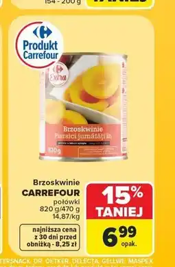 Carrefour Brzoskwinie połówki w syropie Carrefour Extra oferta