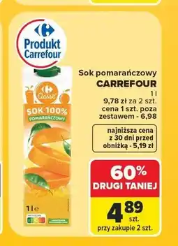 Carrefour Sok pomarańczowy Carrefour Classic oferta