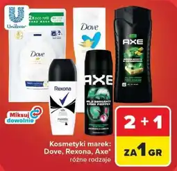 Carrefour Kosmetyki marek: Dove, Rexona, Axe* oferta