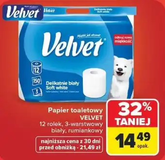 Carrefour Papier toaletowy VELVET oferta