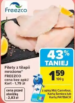 Carrefour Filety z tilapii mrożone FREEZCO oferta