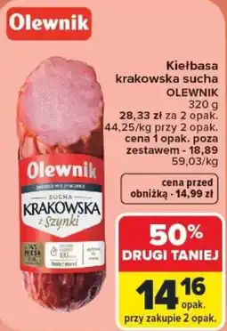 Carrefour Kiełbasa Krakowska Sucha Olewnik oferta