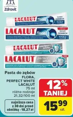Carrefour Pasta do zębów FLORA, PERFECT WHITE LACALUT oferta