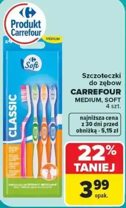 Carrefour Szczoteczki do zębów Carrefour Classic Soft oferta