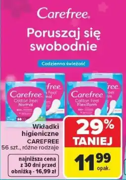 Carrefour Wkładki higieniczne CAREFREE oferta