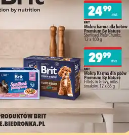 Biedronka Mokra karma dla kotów Premium By Nature Brit sterilised plate chunks oferta