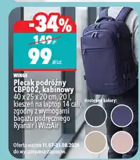 Biedronka Plecak podróżny Wings CBP002 oferta