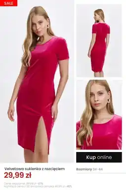 Top Secret Sukienka velvetowa z rozcięciem oferta