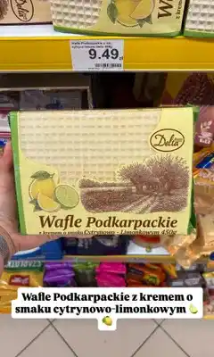 Dino Wafle Podkarpackie Delta z kremem o smaku cytrynowo-limonkowym oferta