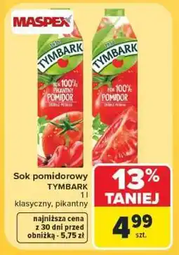 Carrefour Sok pomidorowy Tymbark oferta