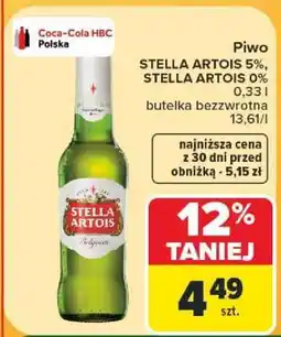 Carrefour Piwo STELLA ARTOIS 5%, STELLA ARTOIS 0% oferta
