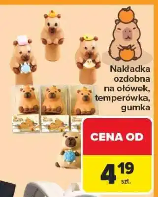 Carrefour Nakładka ozdobna na ołówek, temperówka, gumka oferta