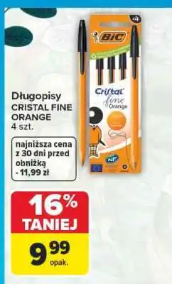 Carrefour Długopisy CRISTAL FINE ORANGE oferta