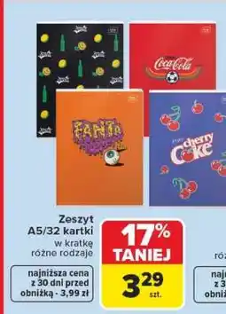 Carrefour Zeszyt A5, 32 kartki oferta