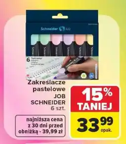 Carrefour Zakreślacze pastelowe JOB SCHNEIDER 6 szt oferta