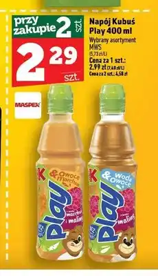 Topaz Napój Kubuś Play Woda Owoce Malina oferta
