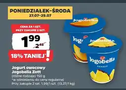Netto Jogurt owocowy Jogobella Zott brzoskwiniowy oferta