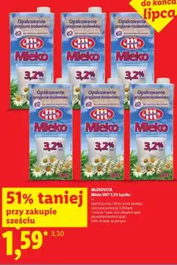 Lidl Mleko UHT 3,2% Łączka Mlekovita oferta