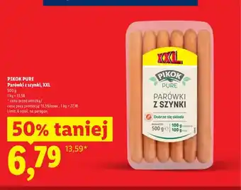 Lidl Parówki z szynki Pikok Pure XXL oferta