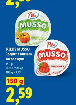 Lidl Jogurt z musem owocowym brzoskwinia marakuja Pilos Musso oferta