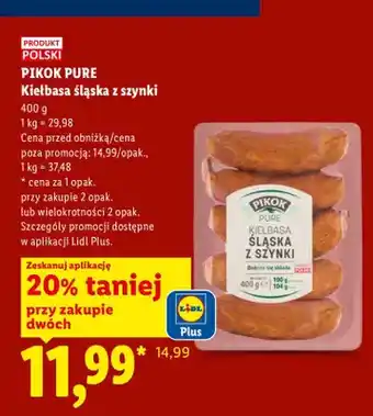 Lidl Kiełbasa śląska z szynki Pikok Pure oferta