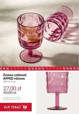 Homla Zestaw szklanek APPED różowe 2-pak oferta