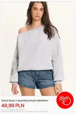 Cropp Bluza damska szara z asymetrycznym dekoltem Cropp oferta