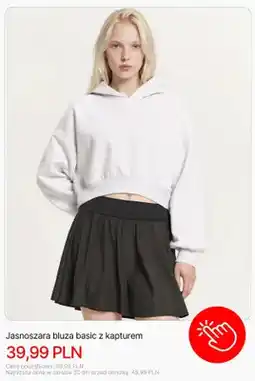 Cropp Bluza damska jasnoszara basic z kapturem Cropp oferta
