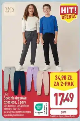 ALDI Spodnie dresowe dziecięce L&D 2-pak oferta