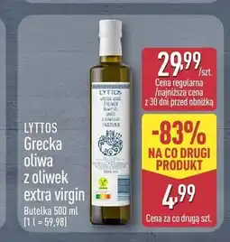 ALDI Grecka oliwa z oliwek extra virgin Lyttos oferta