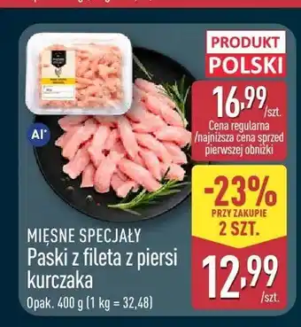 ALDI Paski z fileta z piersi kurczaka Mięsne Specjały oferta