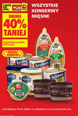 Biedronka Wszystkie konserwy mięsne Krakus, Kraina Wędlin oferta