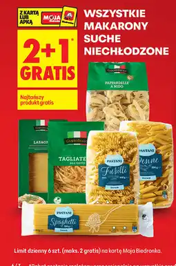 Biedronka Wszystkie makarony suche niechłodzone Gustobello, Pastani oferta