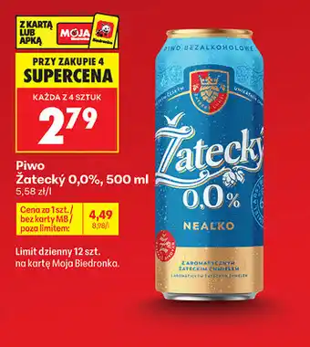 Biedronka Piwo Žatecký 0,0% oferta