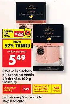 Biedronka Szynka lub schab pieczone na maśle Biedronka oferta